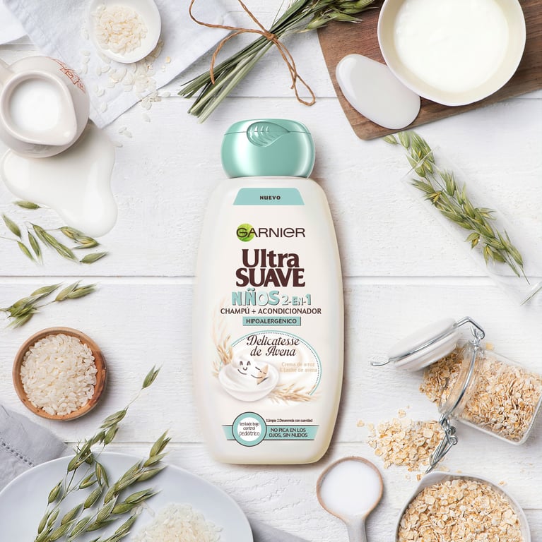 Ultra Suave Champú Niños 2 En 1 Delicatesse De Avena 400 ml de Garnier - imagen 6 de 12