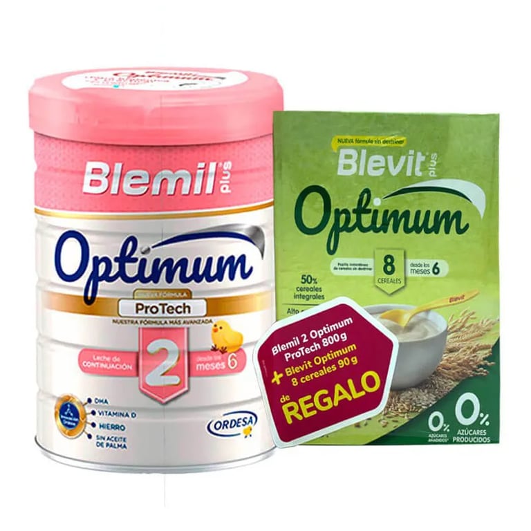 Blemil 2 Optimun Protech 800g + Blevit Optimun 8 Cereales 90g