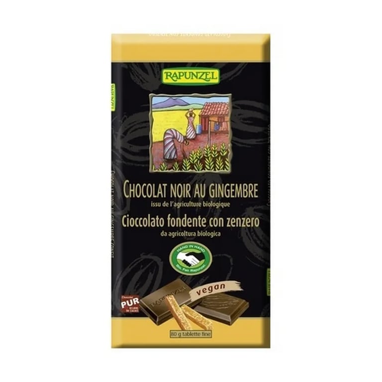 Tablette de Chocolat Noir avec Gingembre Bio