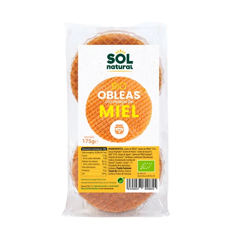 Gaufrettes Bio Fourrées Au Miel Bio
