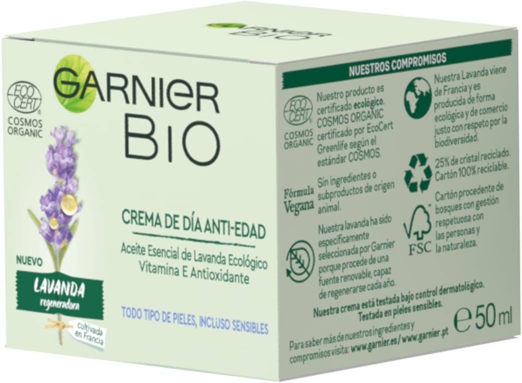 Crème de Jour Anti-Âge Lavande Bio 50 ml de Garnier