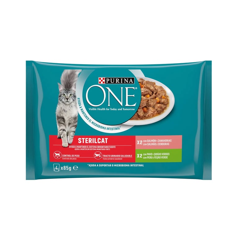 Sterilcat Comida Húmeda Salmón/Zanahorias y Pavo/Judias