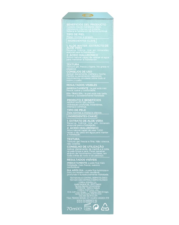 Hydra Genius Aloe Water Pele Mista A Oleosa 70 ml da LOreal Make Up