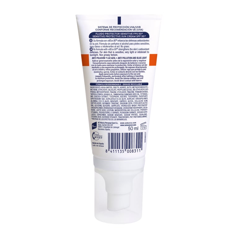 Sunnique Sensitive+ Fluido Protettivo SPF50+ 50 ml di Ecran