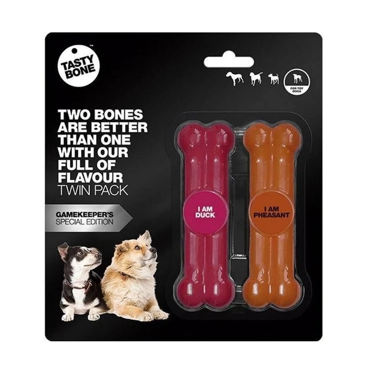 Nylon Knochen Twin Pack Fasan Ente Toy