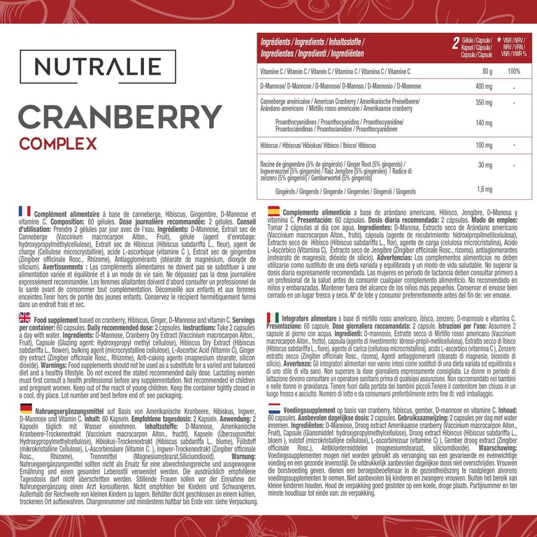 Cranberry Complex 60 Caps de Nutralie - imagen 2 de 2