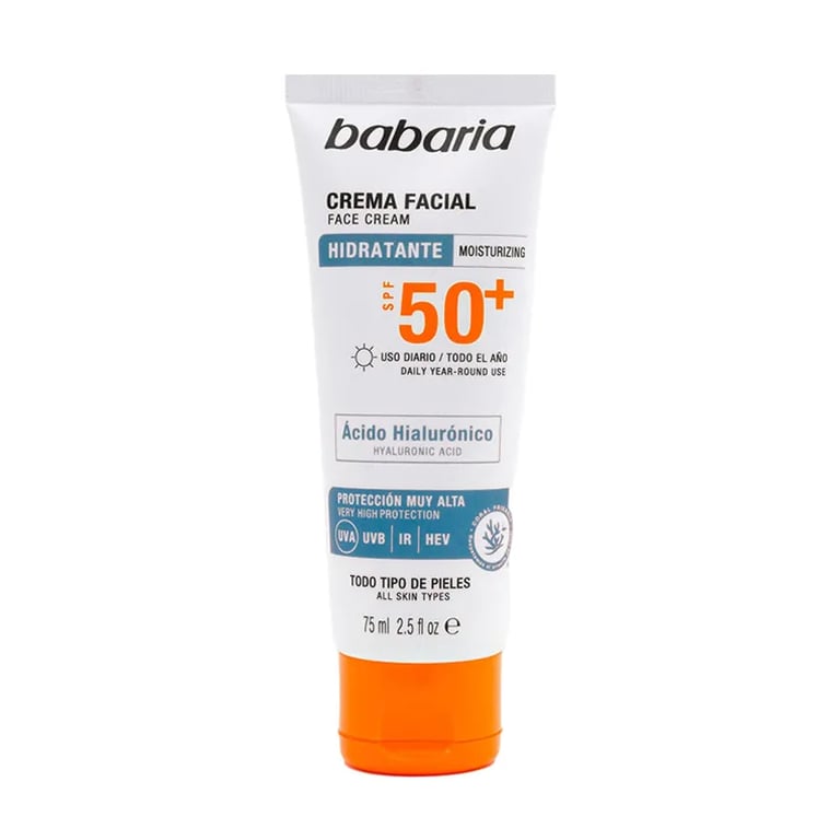 Crema Facial Hidratante Ácido Hialurónico SPF50+
