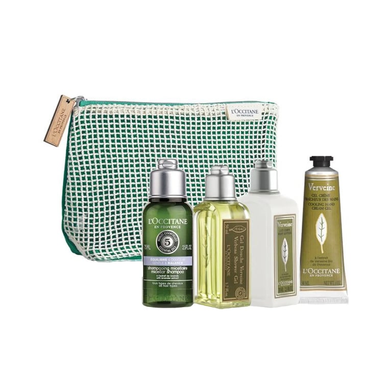 Verveine Shampooing + Gel Douche + Lait Corporel + Mains + Trousse de toilette