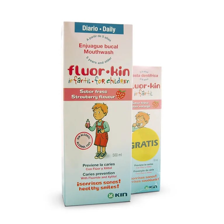 FLUOR KIN INFANTIL ENJUAGUE + PASTA DENTÍFRICA GRATIS