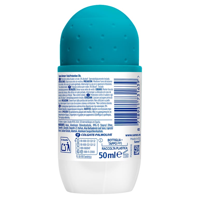 Desodorante Dermo Total Protection 72H 50 ml de Sanex