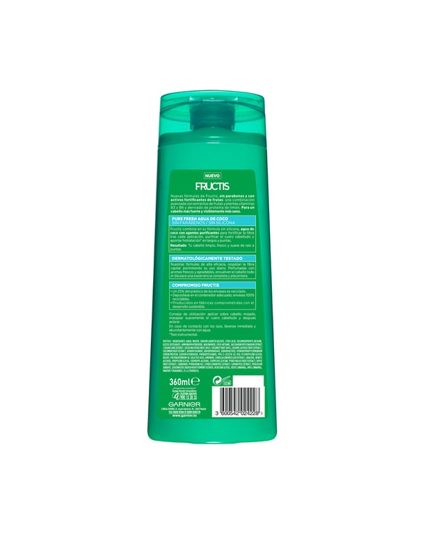 Fructis Pure Fresh Kokoswasser stärkendes Shampoo 360 ml von Garnier