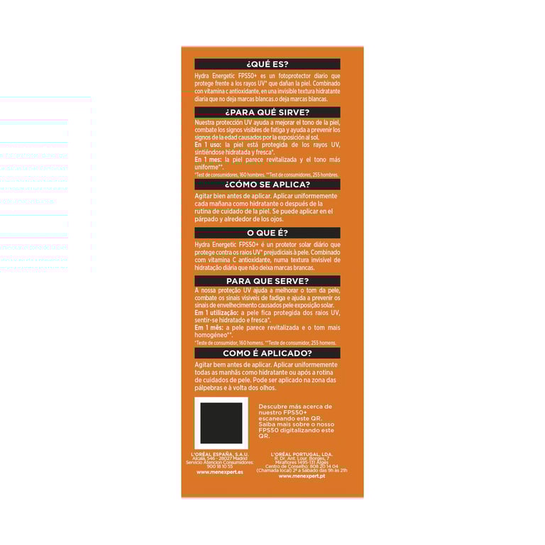 Men Expert Hydra Energetic Con Vitamina C SPF50 50 ml de L'Oreal Paris