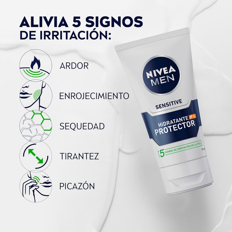 Men Sensitive Protecteur Hydratant 0% Alchol Spf15 75 ml de Nivea