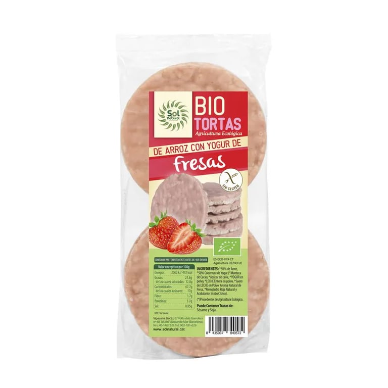 Galettes De Riz Nappées De Yaourt À La Fraise Bio