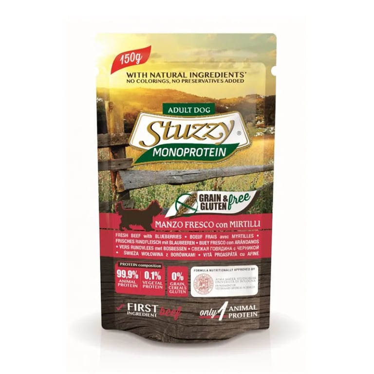 Dog Sobre Monoprotein Grain Free Buey y Arándano 150g