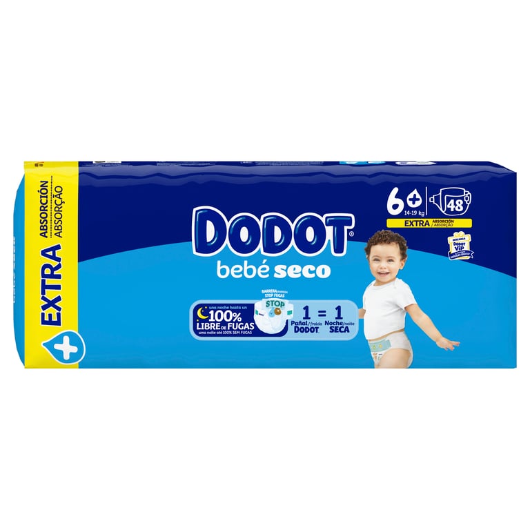 Dodot Bebé Seco Extra Absorción T-6 48 Uds de Dodot