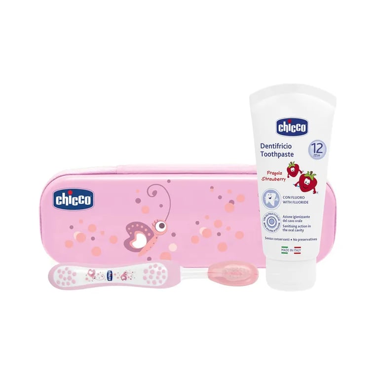 SET DE HIGIENE ORAL PRIMEROS DIENTES 12M+ ROSA