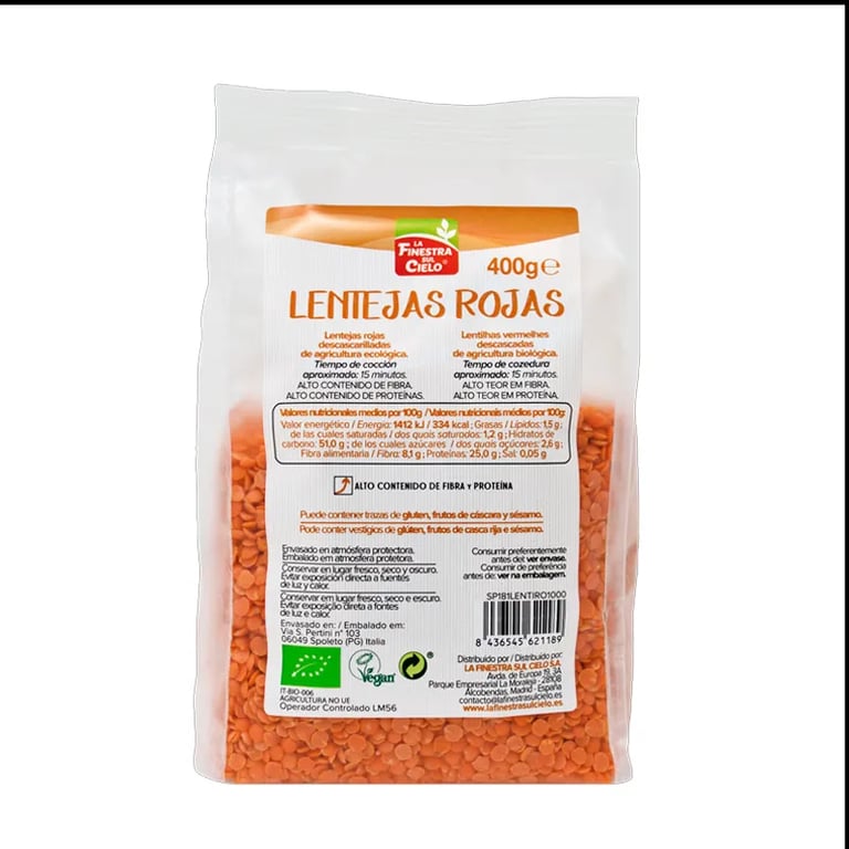 Lentilles Corail Bio