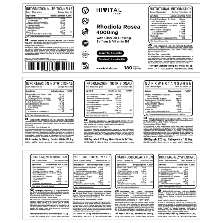 Rhodiola Rosea 4000 mg - imagen 2 de 2