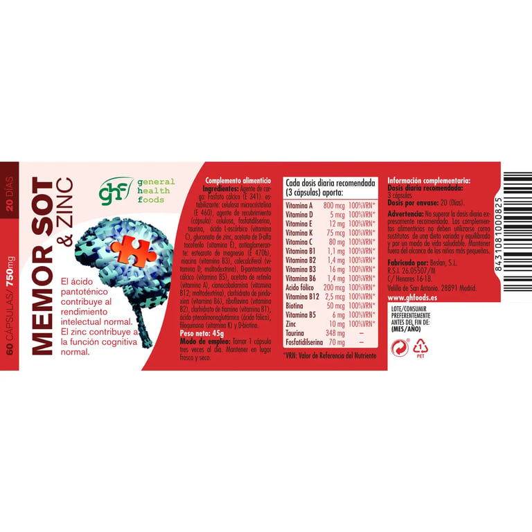 Memor-Plus 750mg - imagen 2 de 3