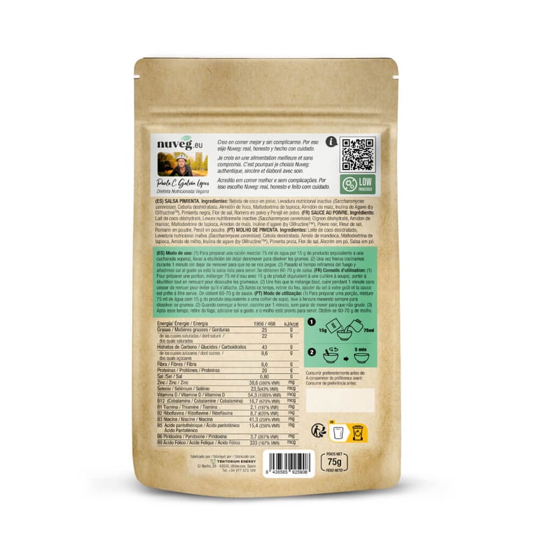 Salsa De Pimienta 75g de Nuveg