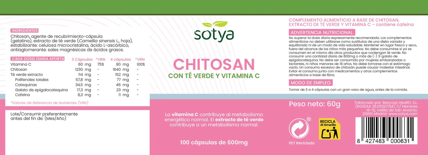 Chitosane + Thé Vert + Vitamine C - imagen 4 de 4