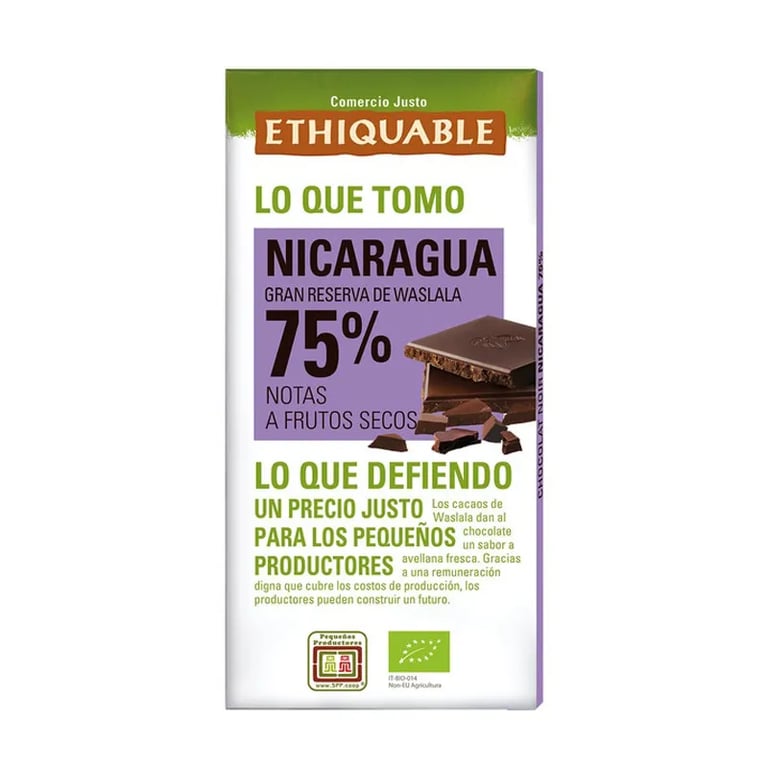 Chocolate Negro Nicaragua 75% Ecológico