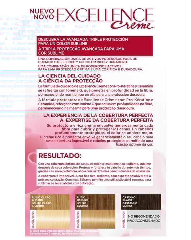 Excellence Pure Blonde #02 Rubio Ultra Claro Dorado de L'Oreal Paris