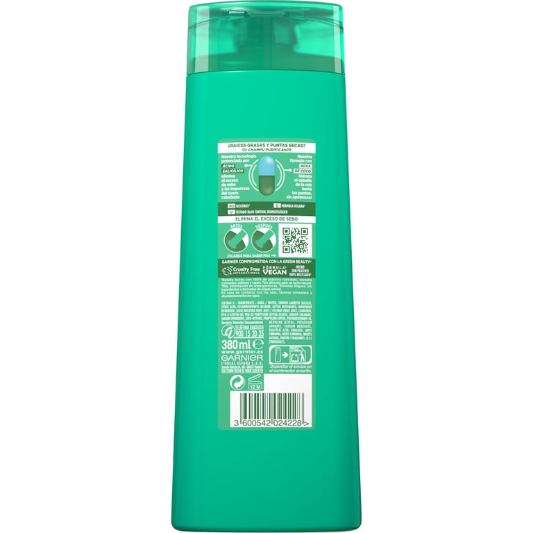 Fructis Pure Fresh Kokoswasser stärkendes Shampoo 360 ml von Garnier
