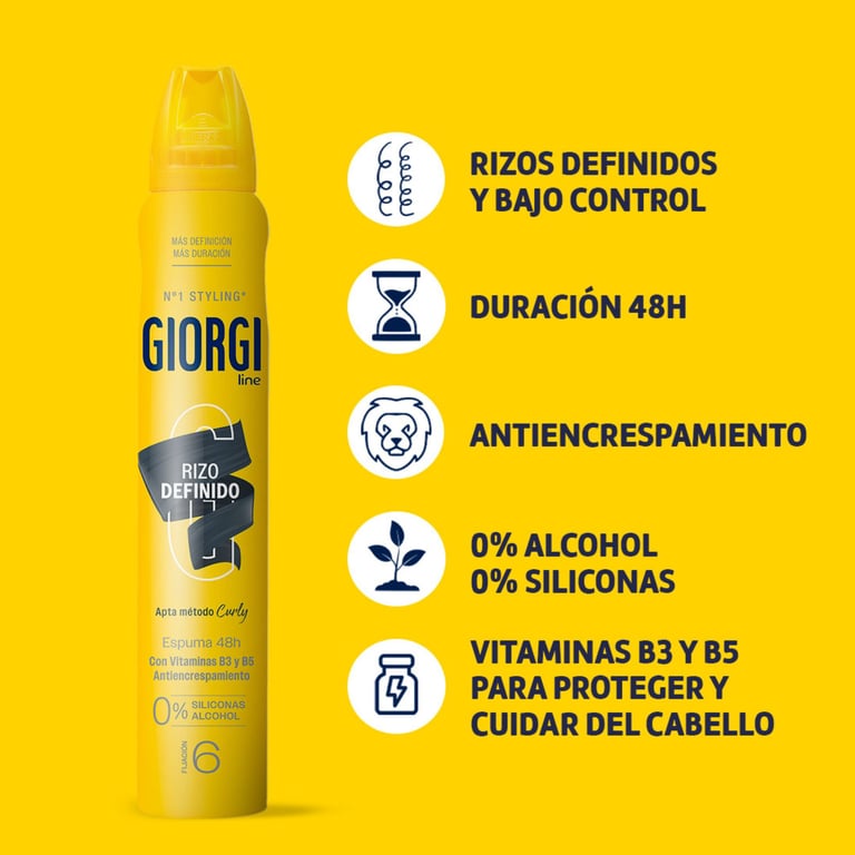 Boucle Définie Mousse Fixatrice Méthode Curly Nº6 250 ml de Giorgi