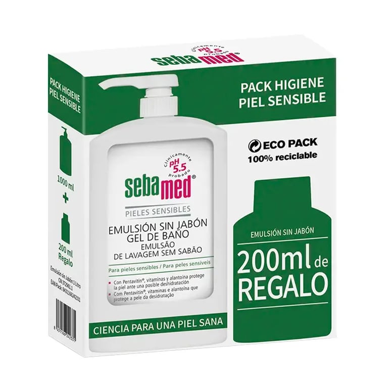 Sebamed Detergente senza Sapone Set 1000 ml + 200 ml