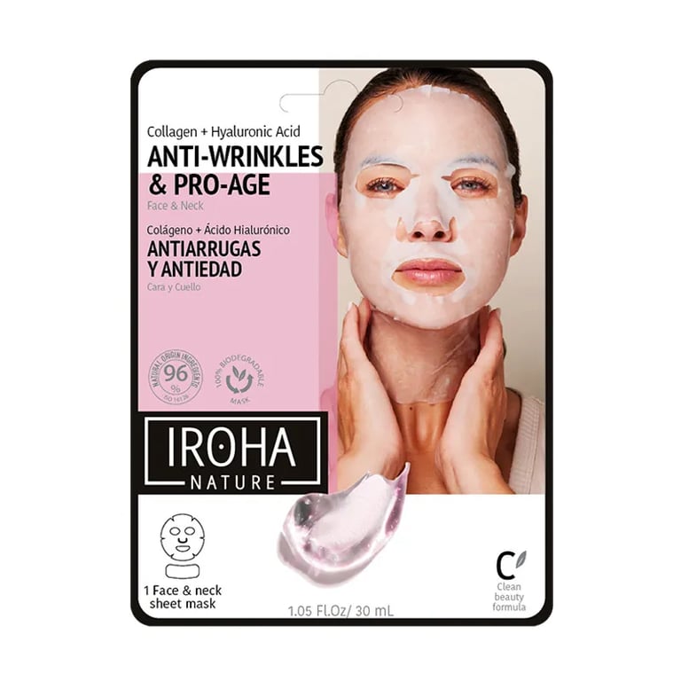 100% Cotton Face & Neck Mask Collagen-Antiage 1 Use