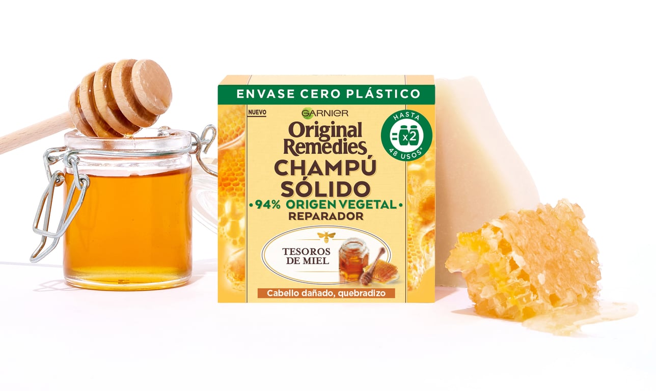 Original Remedies Tesoros de Miel Champú Sólido Reparador 60g de Garnier