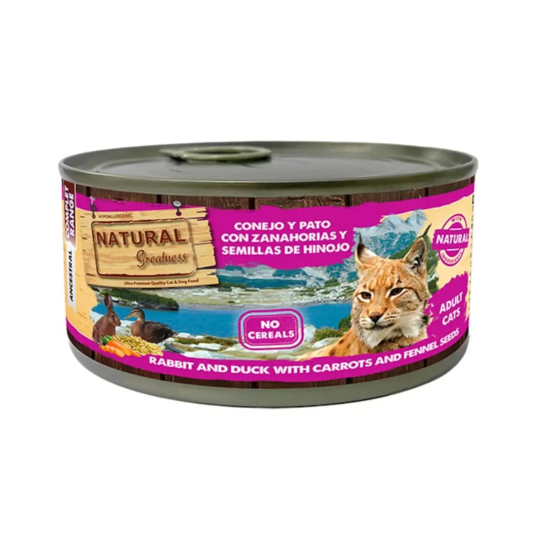 Chat Adulte Lapin Et Canard Avec Carottes Et Graines De Fenouil