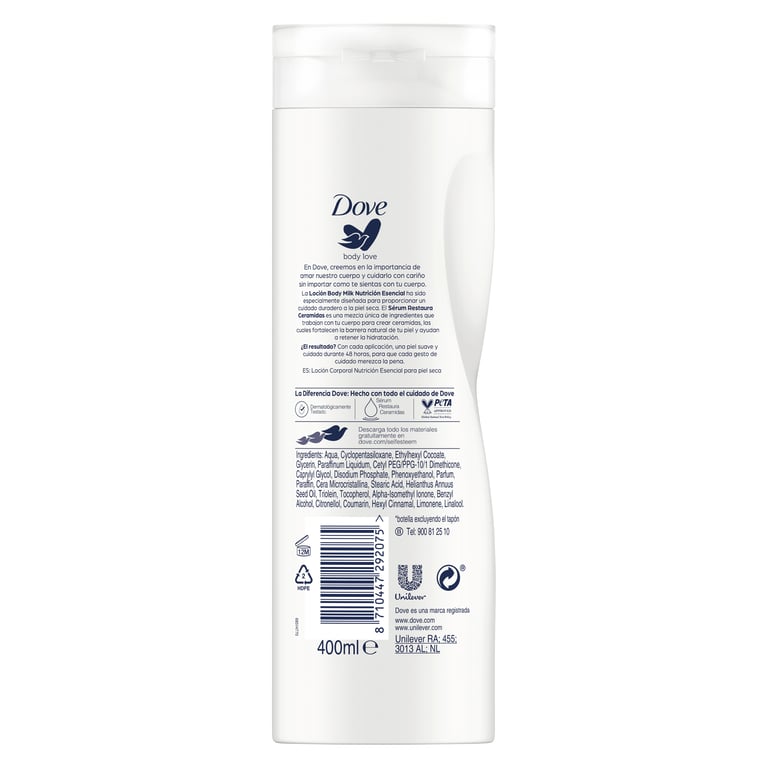 Nutricion Esencial Peaux Sèche 48H 400 ml de Dove