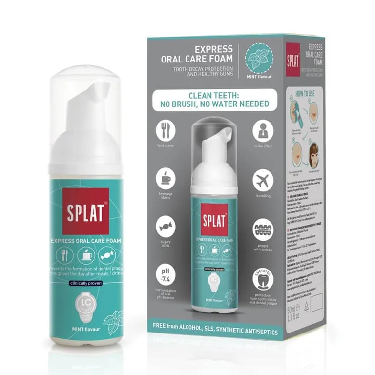 Splat Express Foam Oral-Care 2 In 1 Mint