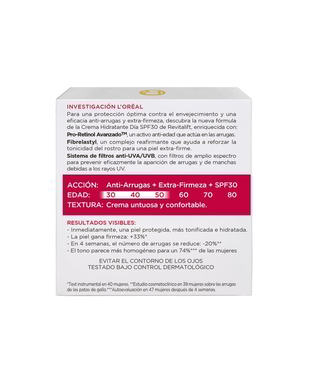 Revitalift Crème Jour Anti-Rides Spf30 50 ml de LOreal Make Up