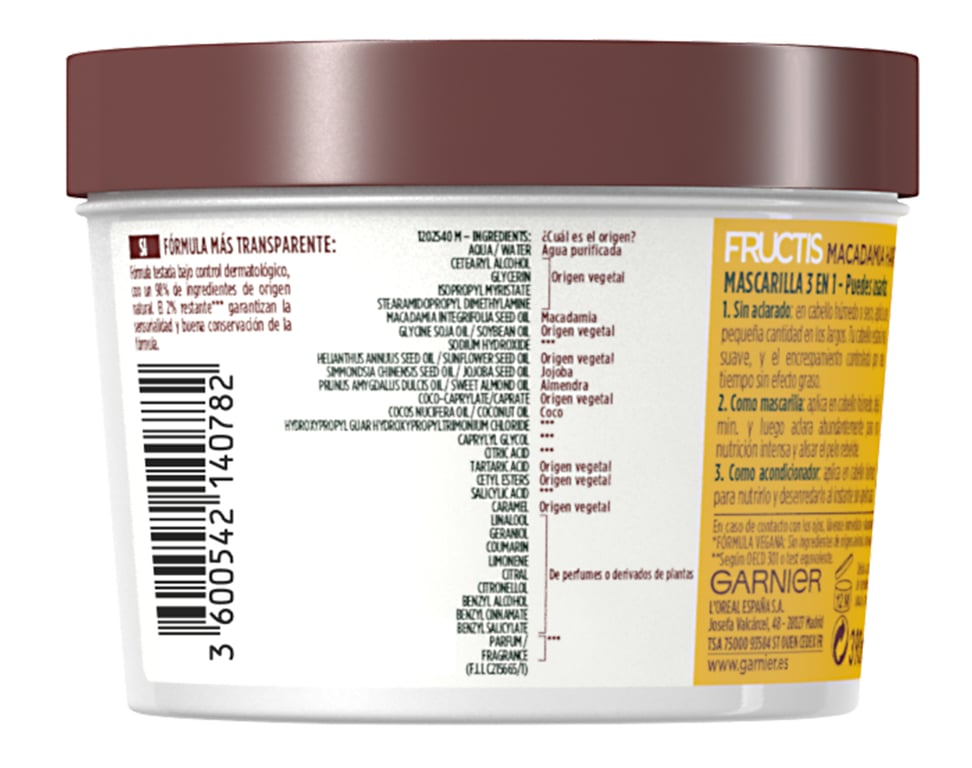 Fructis Hair Food Coco Maschera Lisciante 390 ml di Garnier