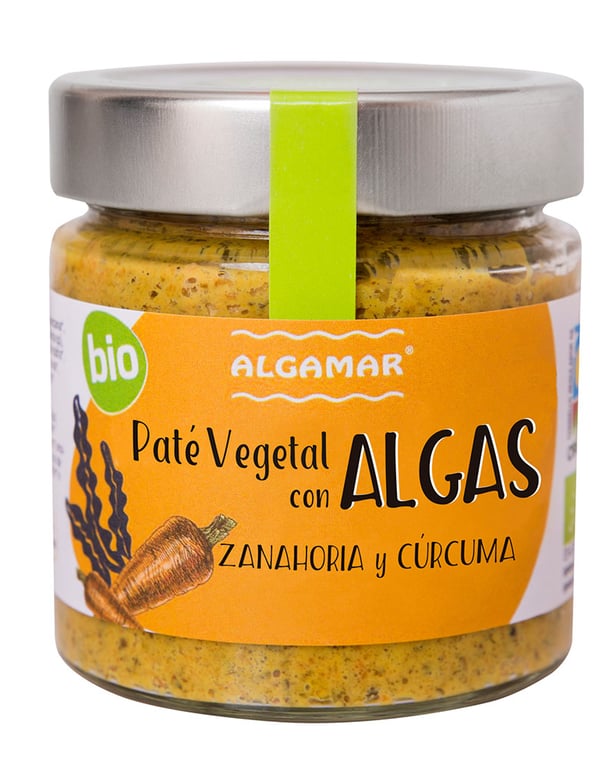 Paté Vegetal Con Algas Zanahoria Y Curcuma Bio 180g