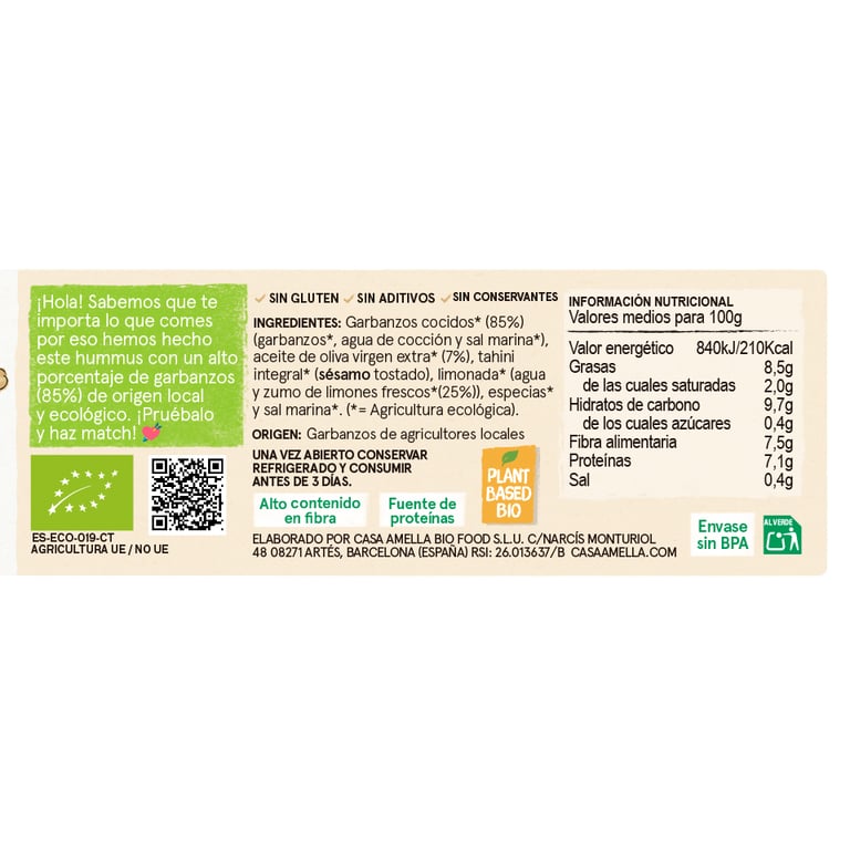 Hummus Bio - imagen 2 de 3