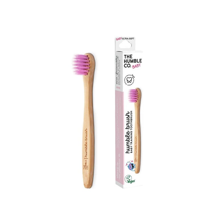 Cepillo de Dientes de Bambú para Bebé Rosa