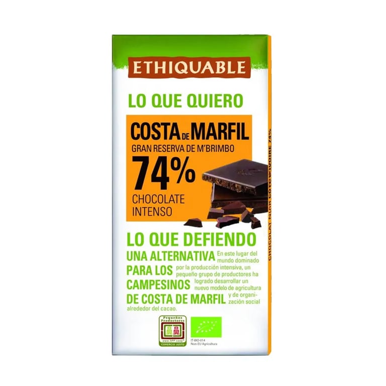 Chocolate Negro Costa De Marfil 74% Ecológico