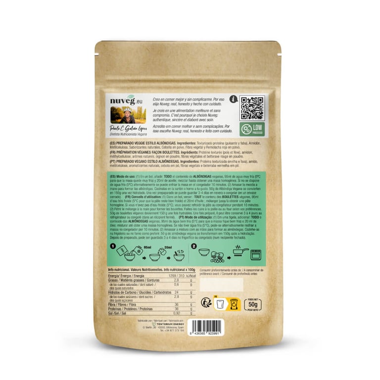 Vegane Fleischbällchen 50g von Nuveg