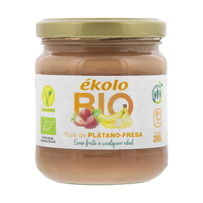 Puré De Plátano Fresa Bio