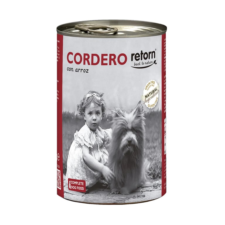 Alimento Umido per Cani Agnello e Riso