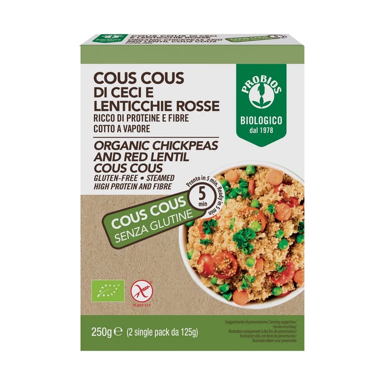 Cuscús De Garbanzos Y Lentejas Rojas Sin Gluten Bio
