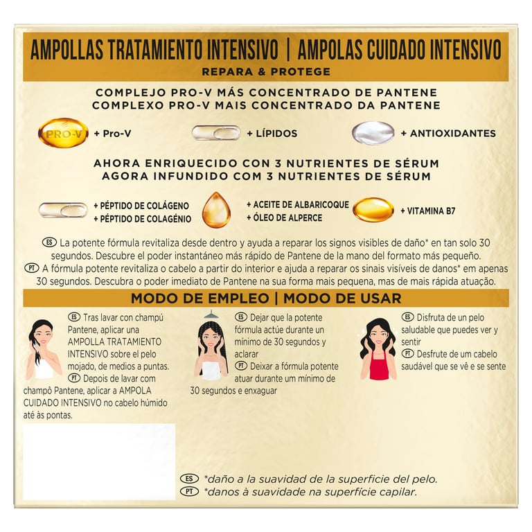 Pro-V Intensif Ampoules Au Secours 1 Min 3 Unités 15 ml de Pantene