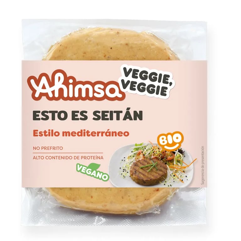 Hamburguesa Seitán Estilo Mediterráneo Bio