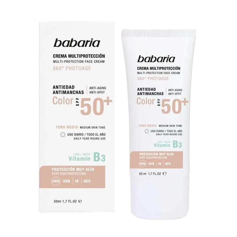 Crema Multiprotección Antiedad Antimanchas Color SPF50+