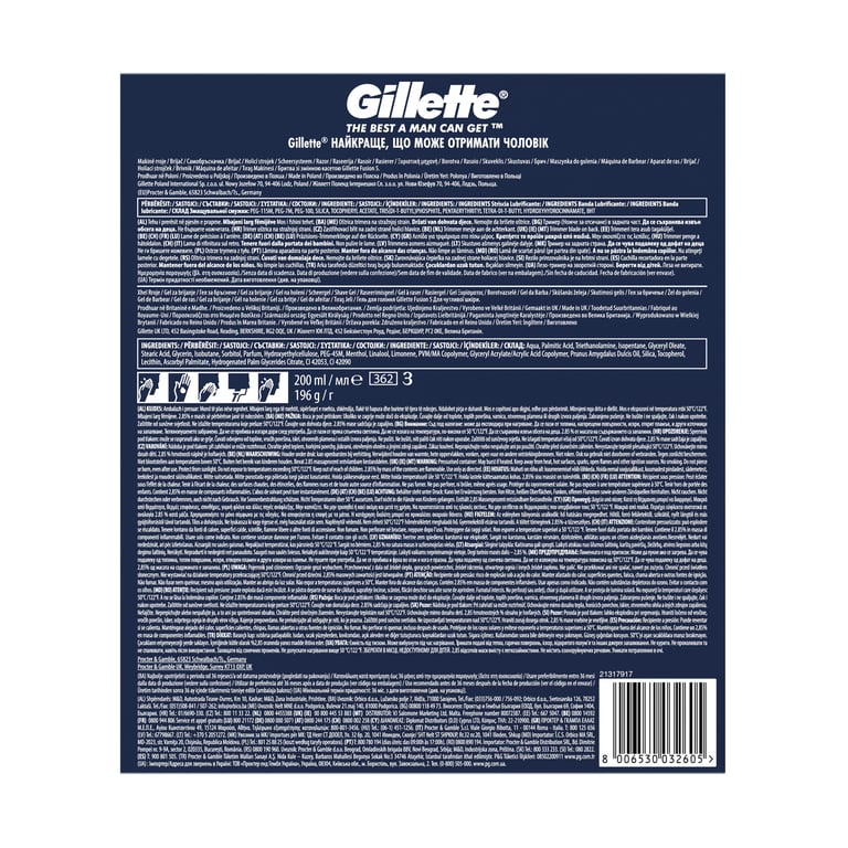 Maquinilla Fusion5 + Hoja + Gel 200 ml de Gillette